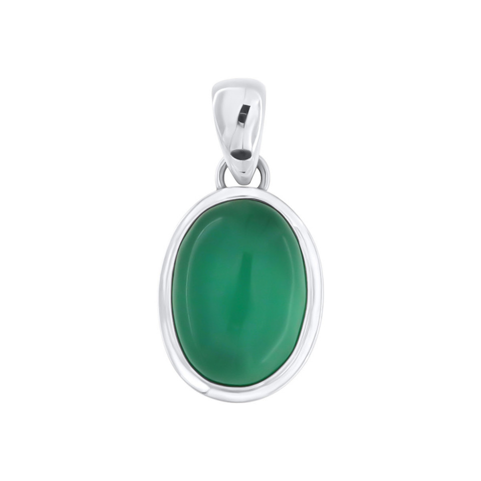 Pandantiv din argint cu onix verde