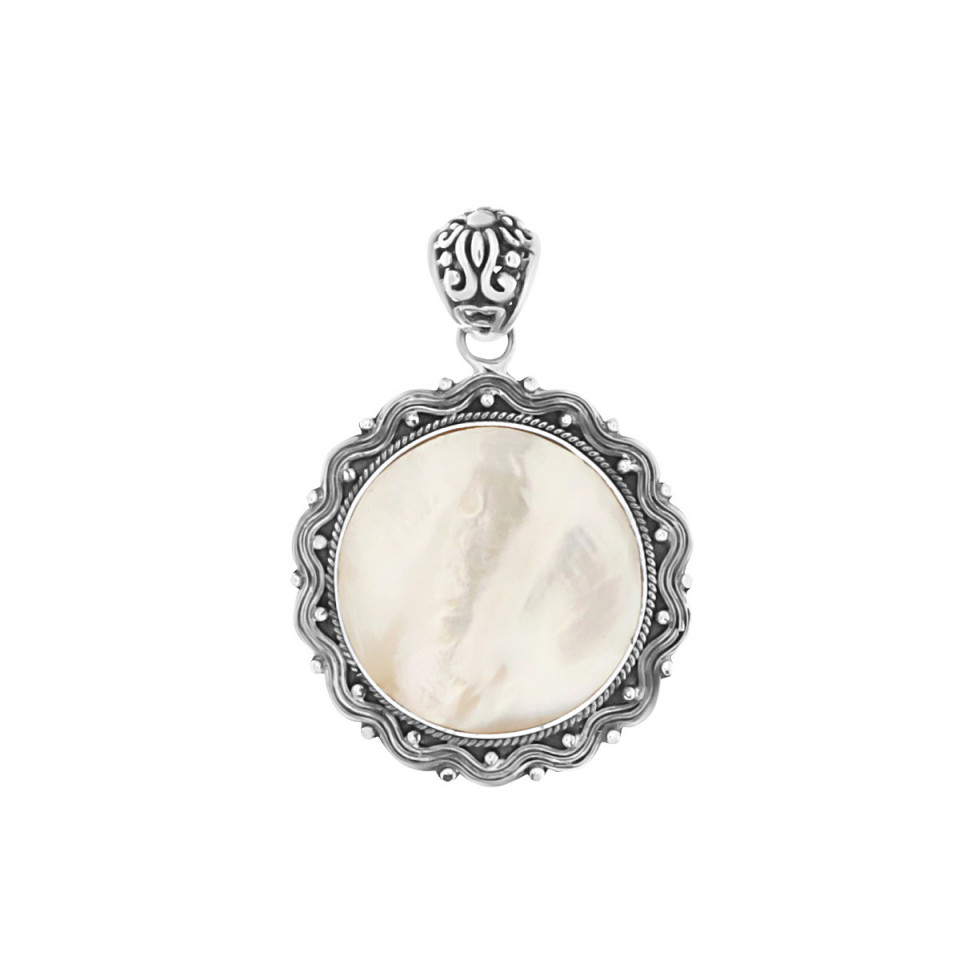 Pandantiv din argint cu sidef alb - Mother of pearl