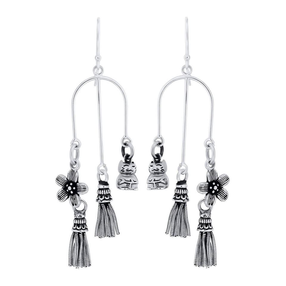 Cercei din argint candelabru