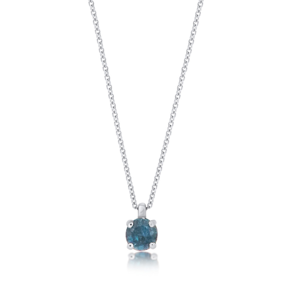 Colier din aur alb de 18k cu diamant natural de 0.25 ct