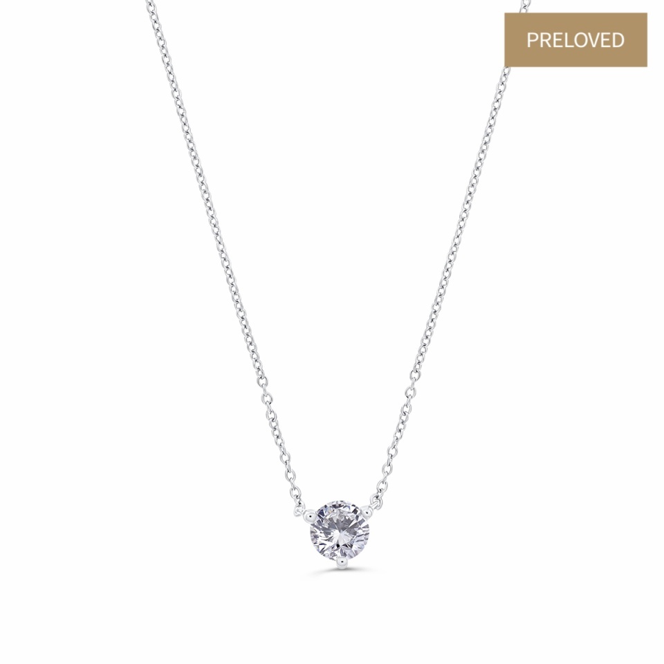 Colier Lightbox din aur de 14k cu diamant de sinteză de 0.50 ct