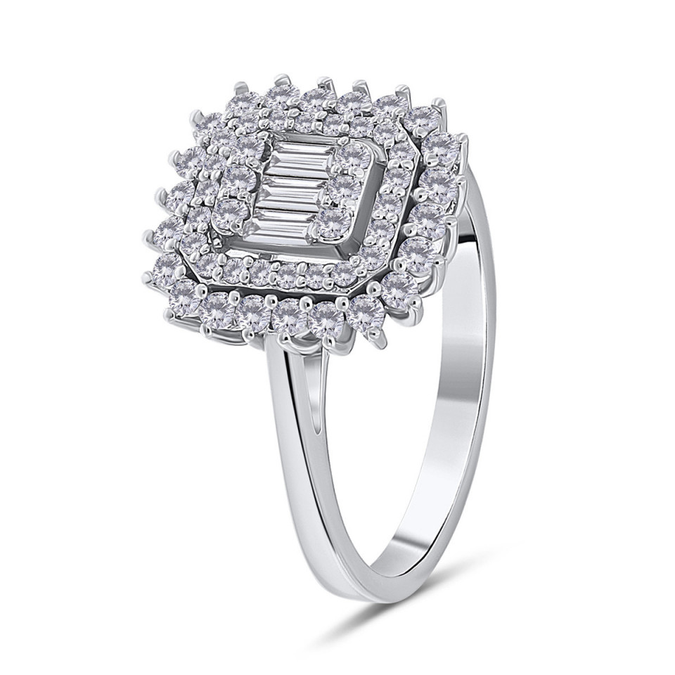 Inel din aur alb de 18k cu diamante naturale de 0.62 ct