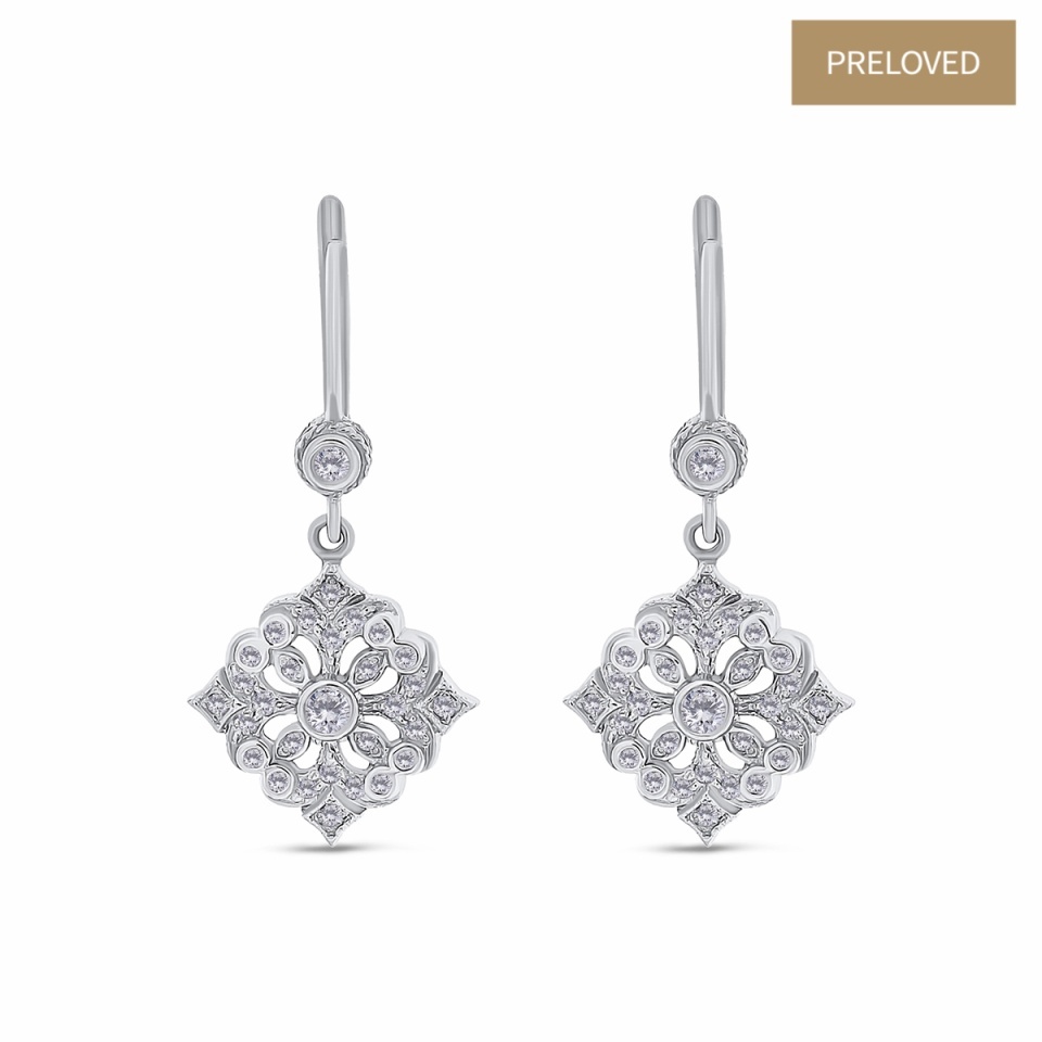 Cercei din aur de 18k cu diamante naturale de 0.53 ct.