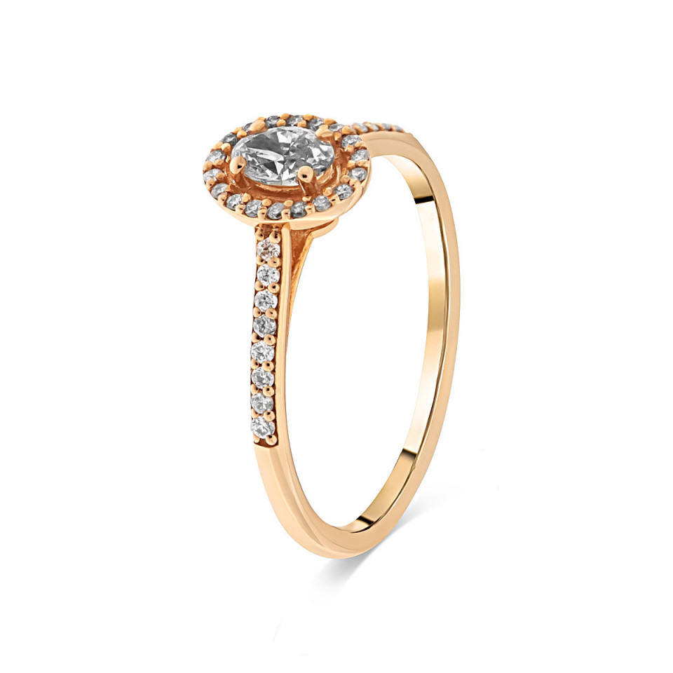 Inel din aur roz de 18k cu diamante naturale de 0.38 ct