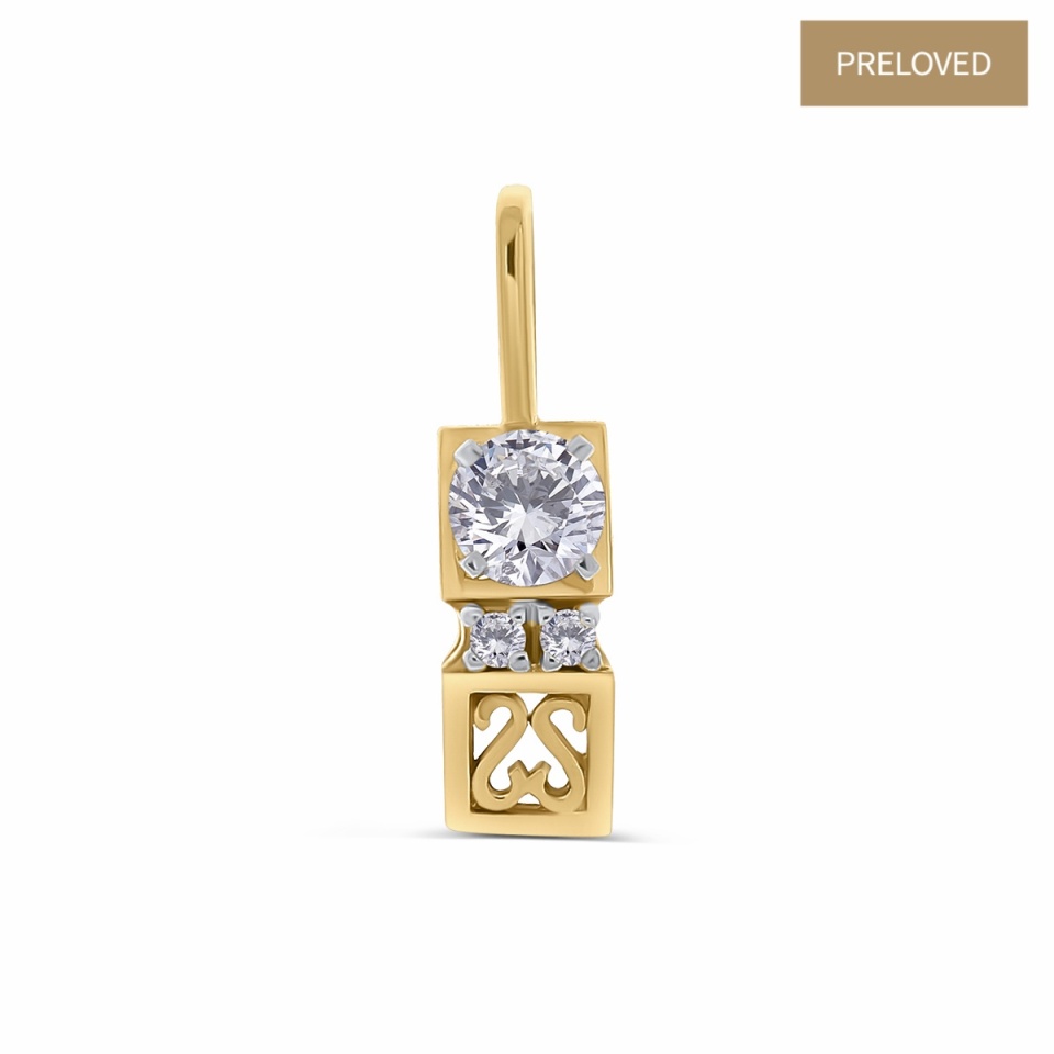 Pandantiv din aur de 14k cu diamante naturale de 0.04 ct și 0.39 ct