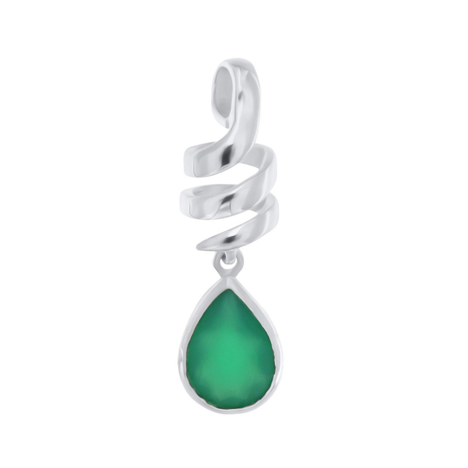 Pandantiv din argint cu onix verde