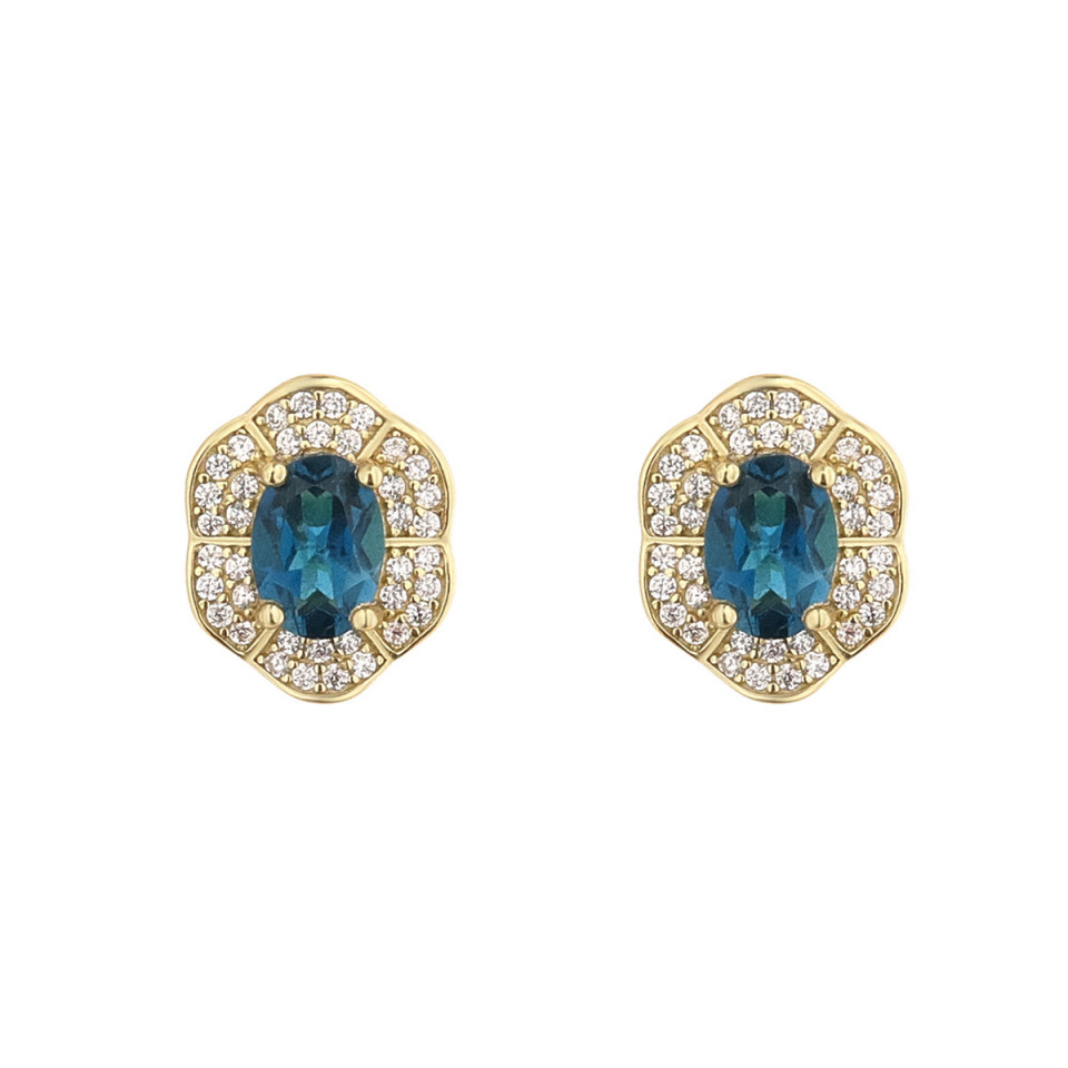 Cercei din argint cu london blue topaz