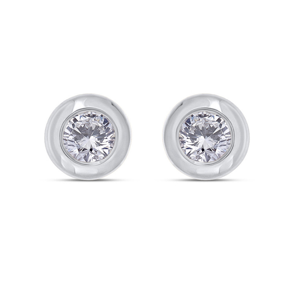 Cercei din aur alb de 18k cu diamante naturale de 0.32 ct