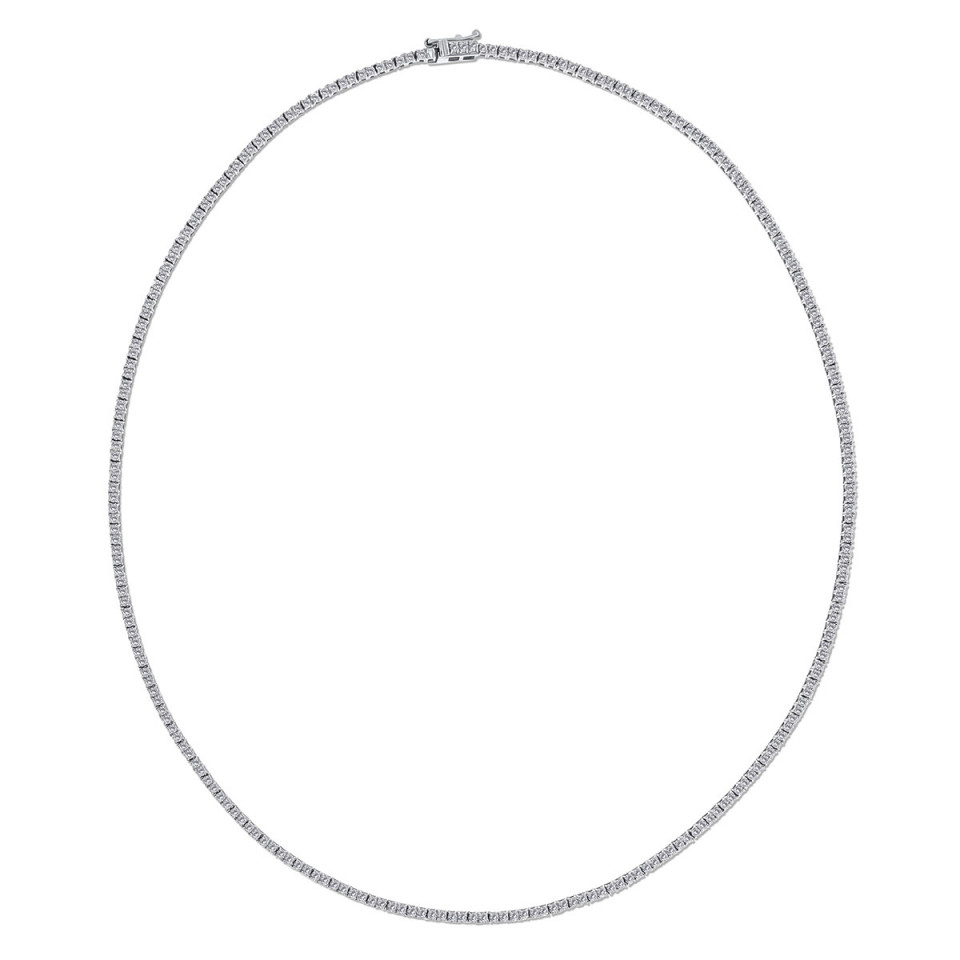 Colier din aur alb de 18k cu diamante naturale de 3.21 ct