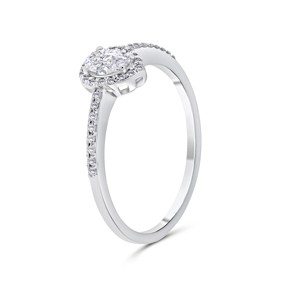 Inel din aur de 18k cu diamante naturale de 0.23 ct și 0.10 ct