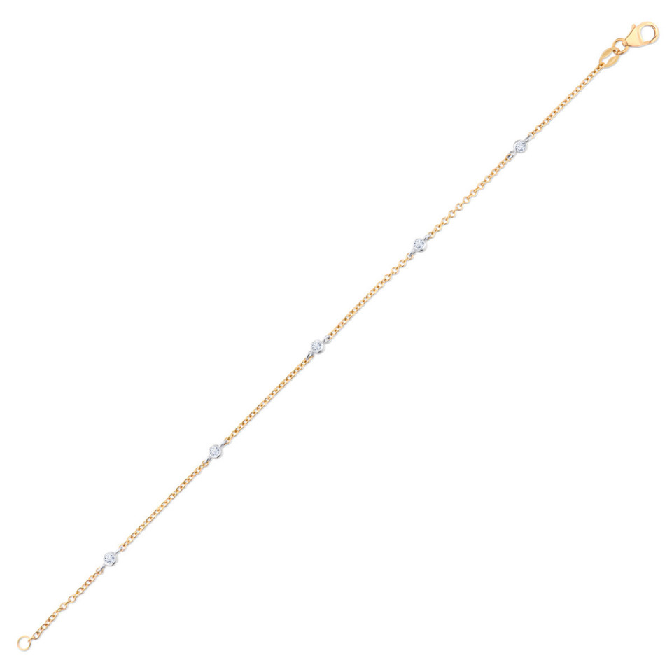 Bratara din aur galben si alb de 18k cu diamante naturale de 0.17 ct