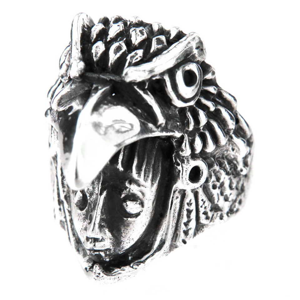 Inel din argint - Indian cu masca