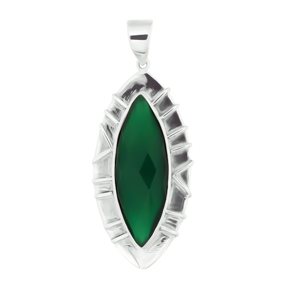 Pandantiv din argint cu onix verde