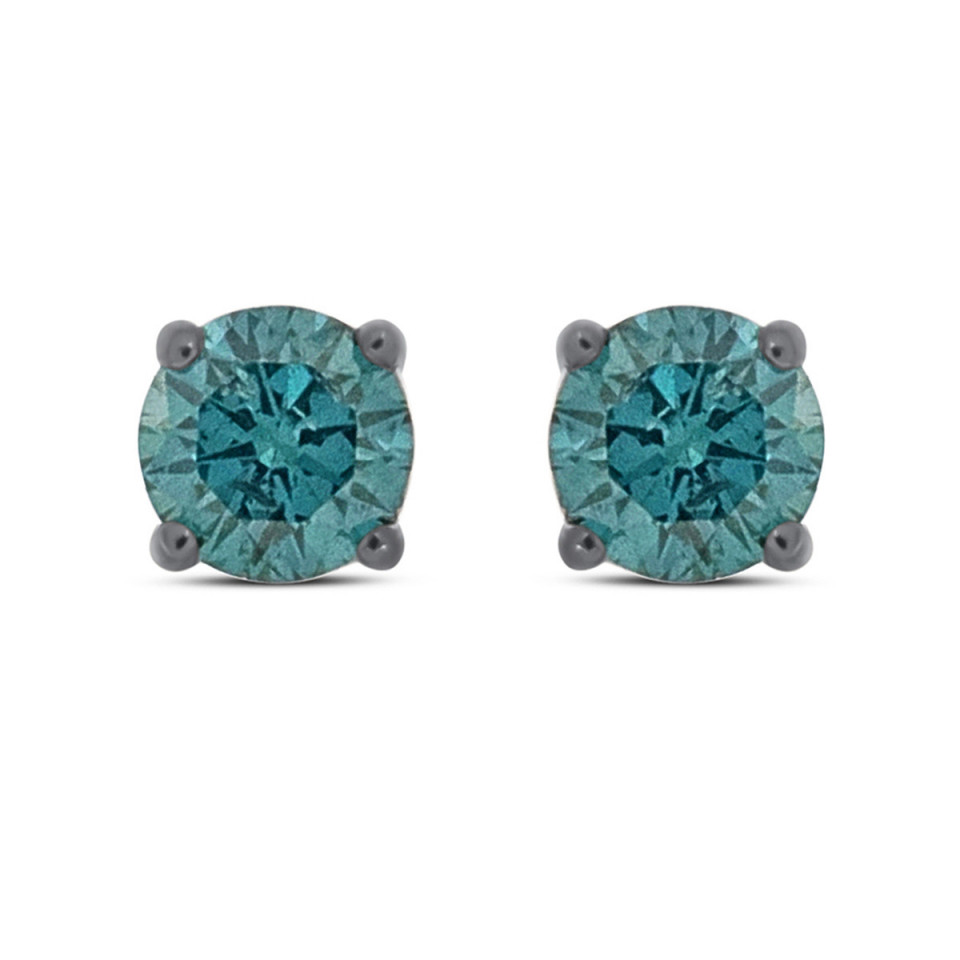 Cercei din aur alb de 18k cu diamante naturale de 0.32 ct