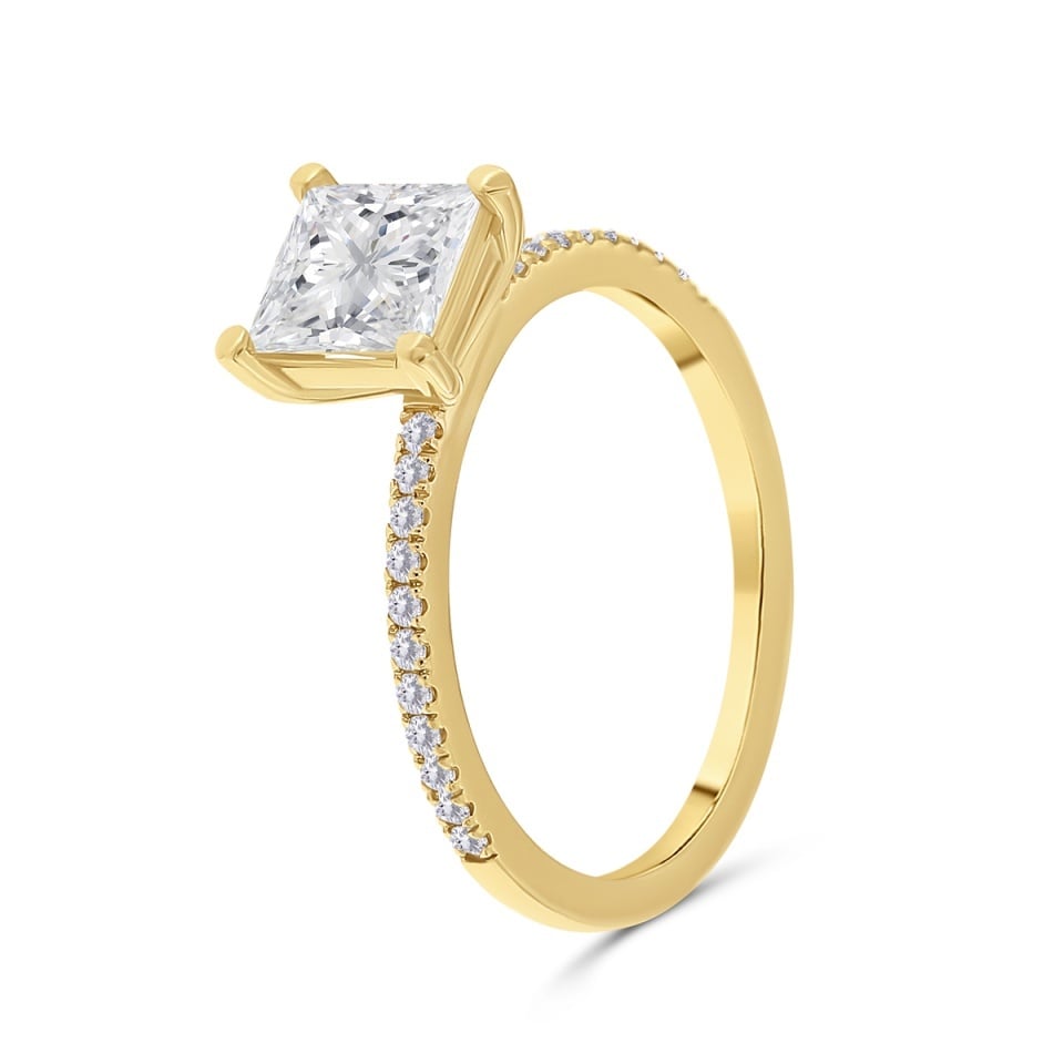 Inel din aur de 18k cu diamante naturale de 0.13 ct și 1.07 ct