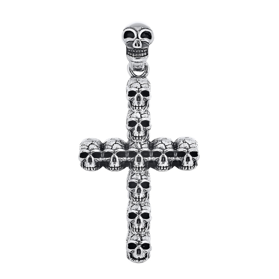 Pandantiv din argint Cruce Skull