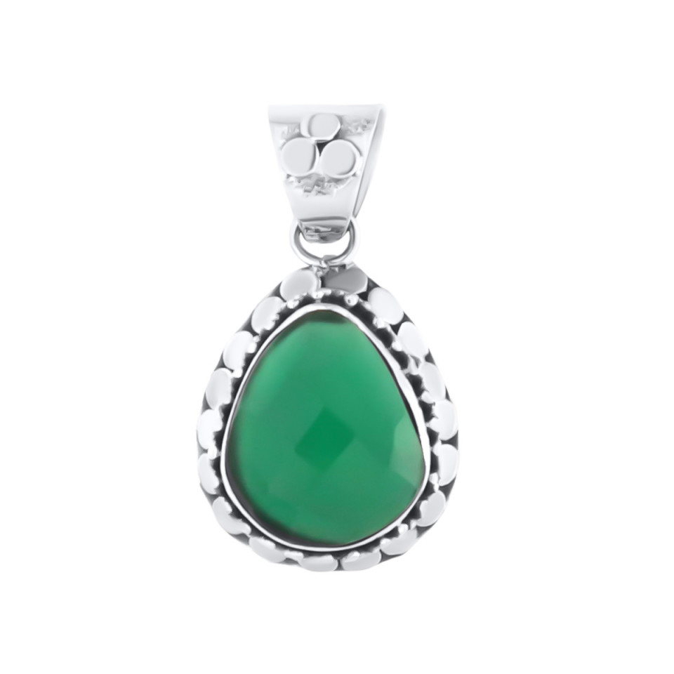 Pandantiv din argint cu onix verde