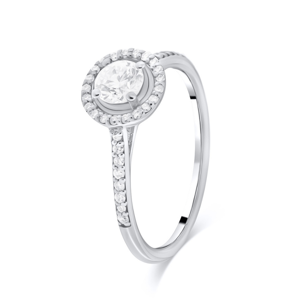 Inel din aur alb de 18k cu diamante naturale de 0.58 ct