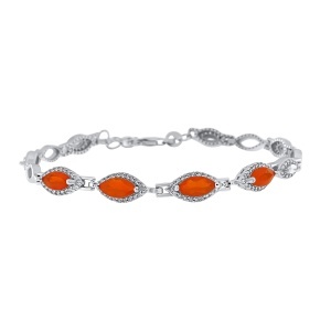 Brațară din argint cu opal de foc și cubic zirconia