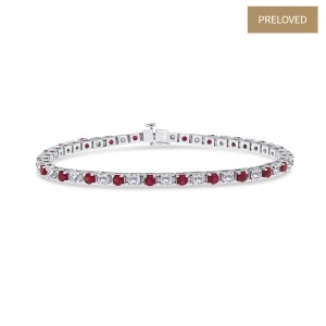 Brățară din aur de 14k cu diamante naturale de 2.00 ct și rubine naturale de 2.25 ct