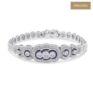 Brățară din aur de 14k cu safire naturale de 0.90 ct și diamante naturale 2.99 ct