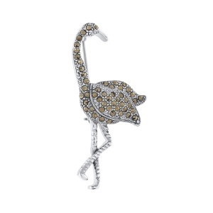 Broșă din argint cu marcasite