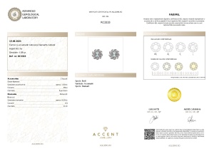 Certificat Gemologic Agl Cercei din argint cu acvamarin natural și diamante natural RC3333