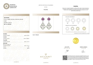 Certificat Gemologic Agl Cercei din argint cu ametist, cuarț, tsavorit naturale și diamante naturale RC2551