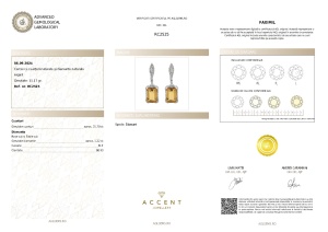 Certificat Gemologic Agl Cercei din argint cu cuarțuri naturale și diamante naturale RC2525