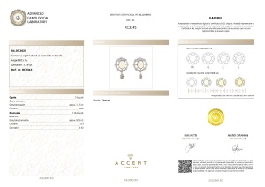 Certificat Gemologic Agl Cercei din argint cu opal natural și diamante naturale RC3345