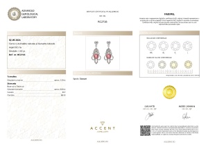 Certificat Gemologic Agl Cercei din argint cu turmaline naturale și diamante naturale RC2716