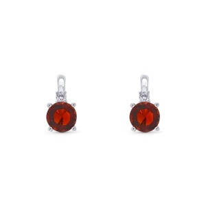 Cercei din aur de 14k cu citrine naturale de 2.84 ct și diamante naturale de 0.11 ct