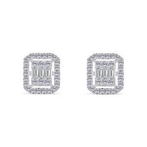 Cercei din aur de 18k cu diamante naturale de 0.84 ct