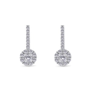 Cercei din aur de 18k cu diamante naturale de 0.99 ct