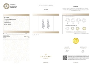 Certificat gemologic Agl Cercei din aur de 18k cu diamante naturale de 1.11 ct AC1411