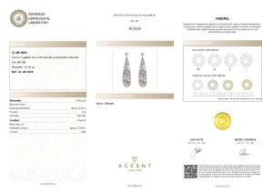 Certificat Gemologic Agl Cercei din aur de 18k cu pietre de cuarț naturale și diamante naturale AC1519