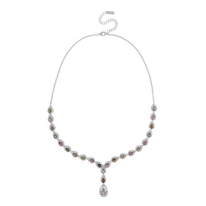 Colier din argint cu turmaline multicolore și cubic zirconia