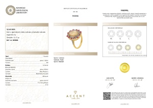Certificat Gemologic Agl Inel din argint cu opal natural, rubine naturale și diamante naturale RI9866