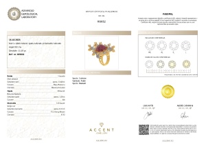 Certificat Gemologic Agl Inel din argint cu rubin natural, opal natural și diamante naturale RI9852
