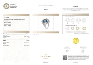 Certificat Gemologic Agl Inel din argint cu topaz, opal și diamante naturale RI8822