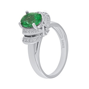 Inel din argint cu topaz și cubic zirconia
