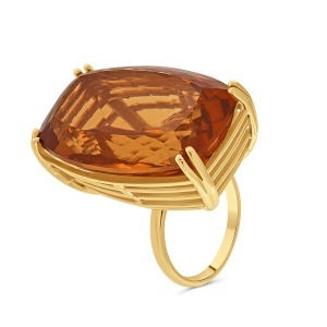 Inel din aur de 14k cu citrin natural de 57.25 ct