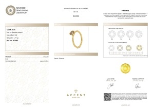 Certificat AGL GEMS Inel cu diamant natural ai2451 aur 14k