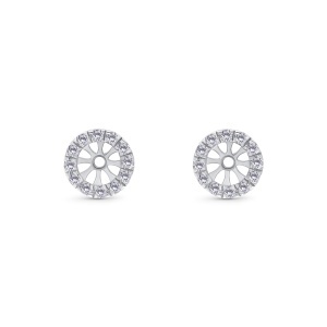 Jachete pentru cercei din aur alb de 18k cu diamante de 0.16 ct