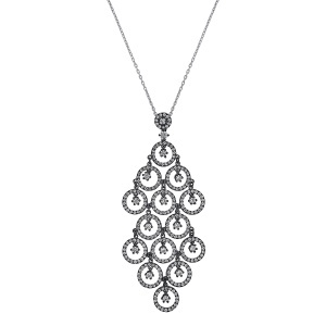 Lanț și pandantiv din argint cu CZ (Cubic Zirconia)
