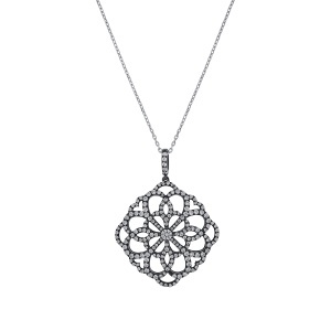 Lanț și pandantiv din argint cu CZ (Cubic Zirconia)