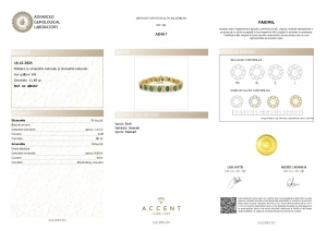 Certificat Gemologic Agl Brățară din aur de 14k cu diamante naturale de 1.24 ct și smaralde naturale de 8.00 ct AB467