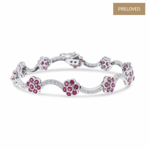 Bratara din aur de 18k cu safire naturale de 3.35 ct și diamante naturale de 0.43 ct