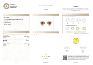 Certificat Gemologic Agl Cercei din argint cu granat natural și diamante naturale RC3370