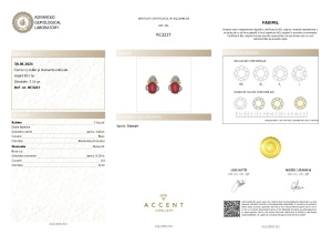 Certificat gemologic Agl Cercei din argint cu rubin și diamante naturale RC3227